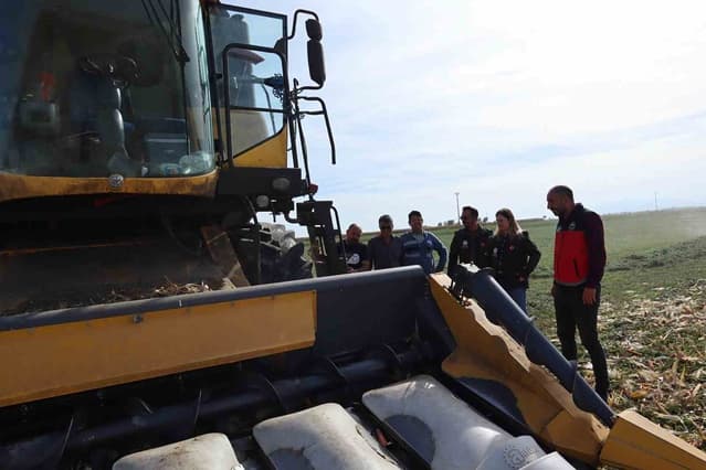 Karapınar'da Dane Mısır Hasadına Biçerdöver Denetimi