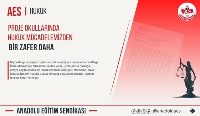 Konya Bölge İdare Mahkemesi'nden Proje Okulu Görevlendirmesine İptal Kararı