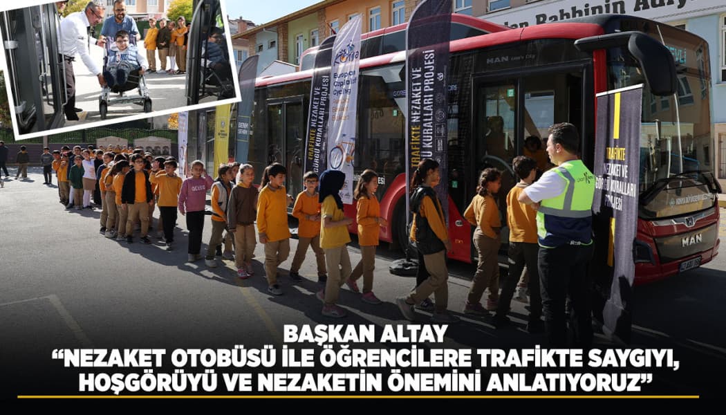 Konya'da İlkokul Öğrencilerine 'Nezaket Otobüsü' ile Trafik Eğitimi