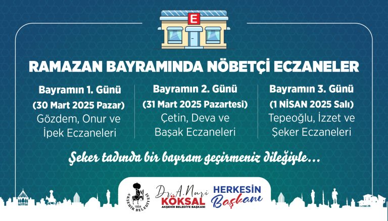 Akşehir’de Ramazan Bayramı’nda Ekmek ve İlaç Hizmetleri Kesintisiz Sürecek