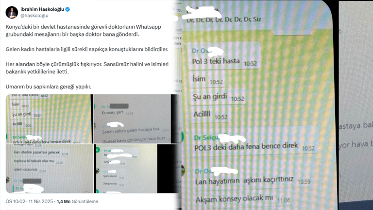 Konya’da Doktorların Kadın Hastalarla İlgili Ahlak Dışı Mesajları İfşa Oldu